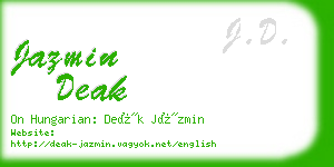 jazmin deak business card
